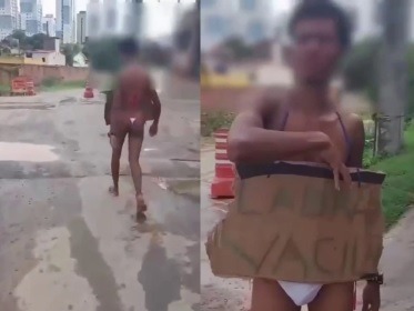 Vídeo: Ladrão é obrigado a vestir calcinha após ser flagrado roubando