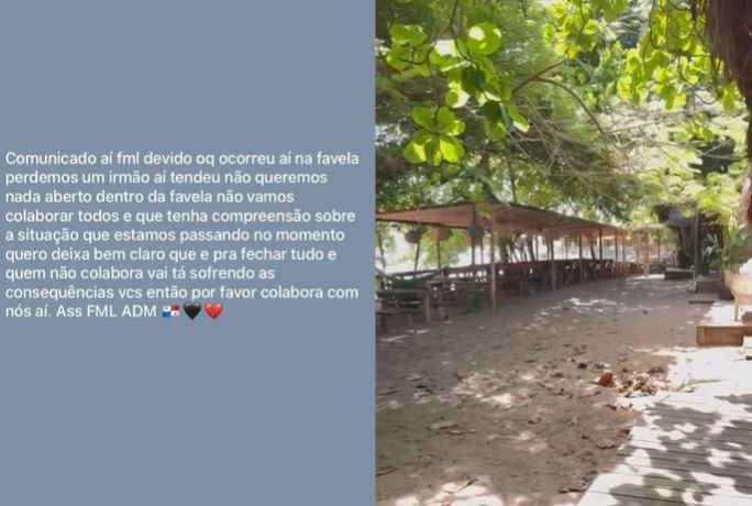 Facção criminosa manda e pousadas, restaurantes e barracas são fechadas em paraíso turístico