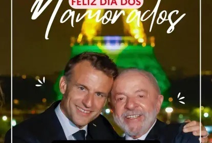 Embaixada da França posta foto de Lula e Macron de Dia dos Namorados