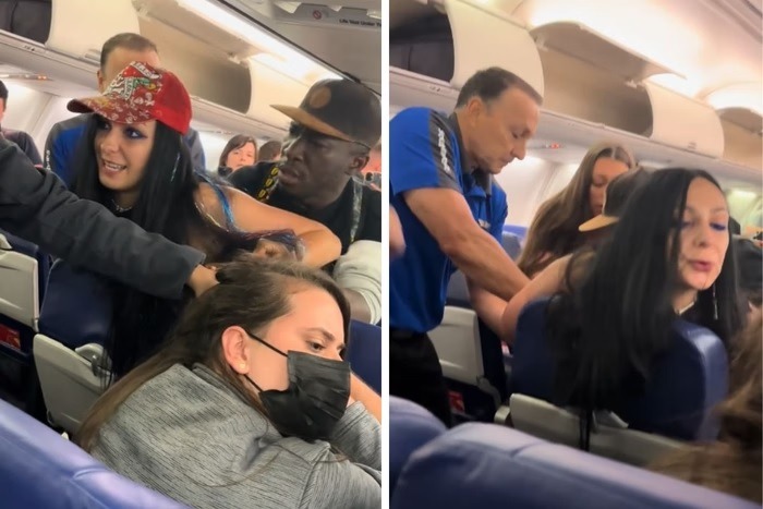VÍDEO: Dentro de avião, americana puxa cabelo e cospe em brasileira
