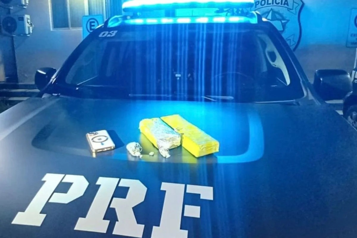 PRF prende motorista com 1,5kg de maconha após tentativa de fuga na BR-101