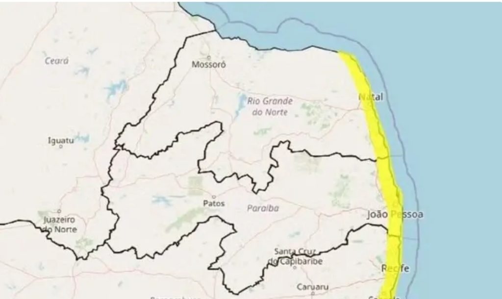 Inmet mantém alerta de chuvas para Natal e outras 19 cidades do RN