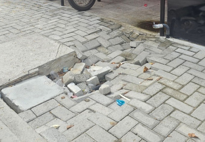 VÍDEO: Chuvas expõem má qualidade de obras em ruas do Centro de Natal