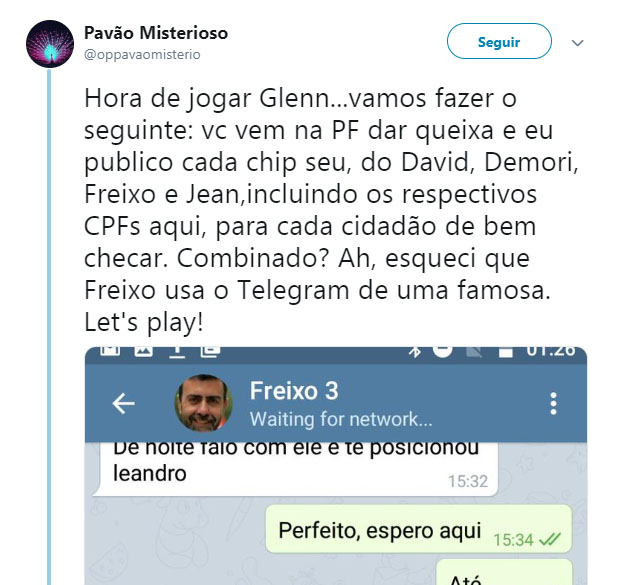 Perfil anônimo publica prints com supostos diálogos entre Glenn, Freixo e Wyllys
