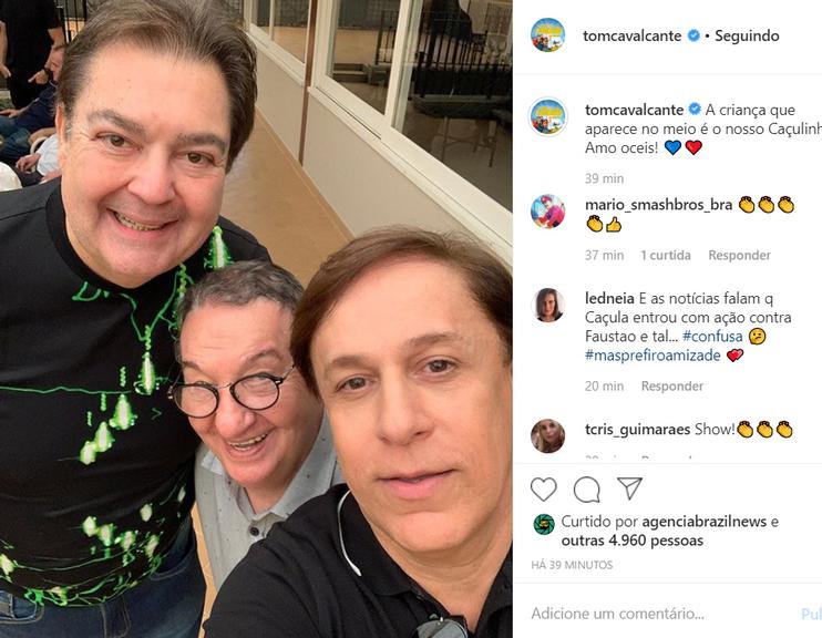 Caçulinha e Faustão aparecem juntos em momento raro durante encontro