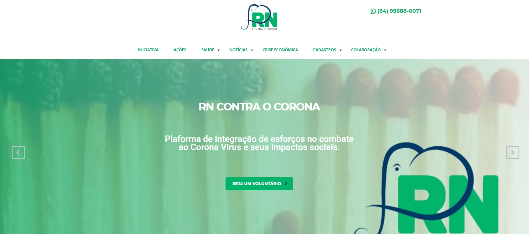 "RN contra o corona" impulsiona voluntariado entre cidadãos e empresas