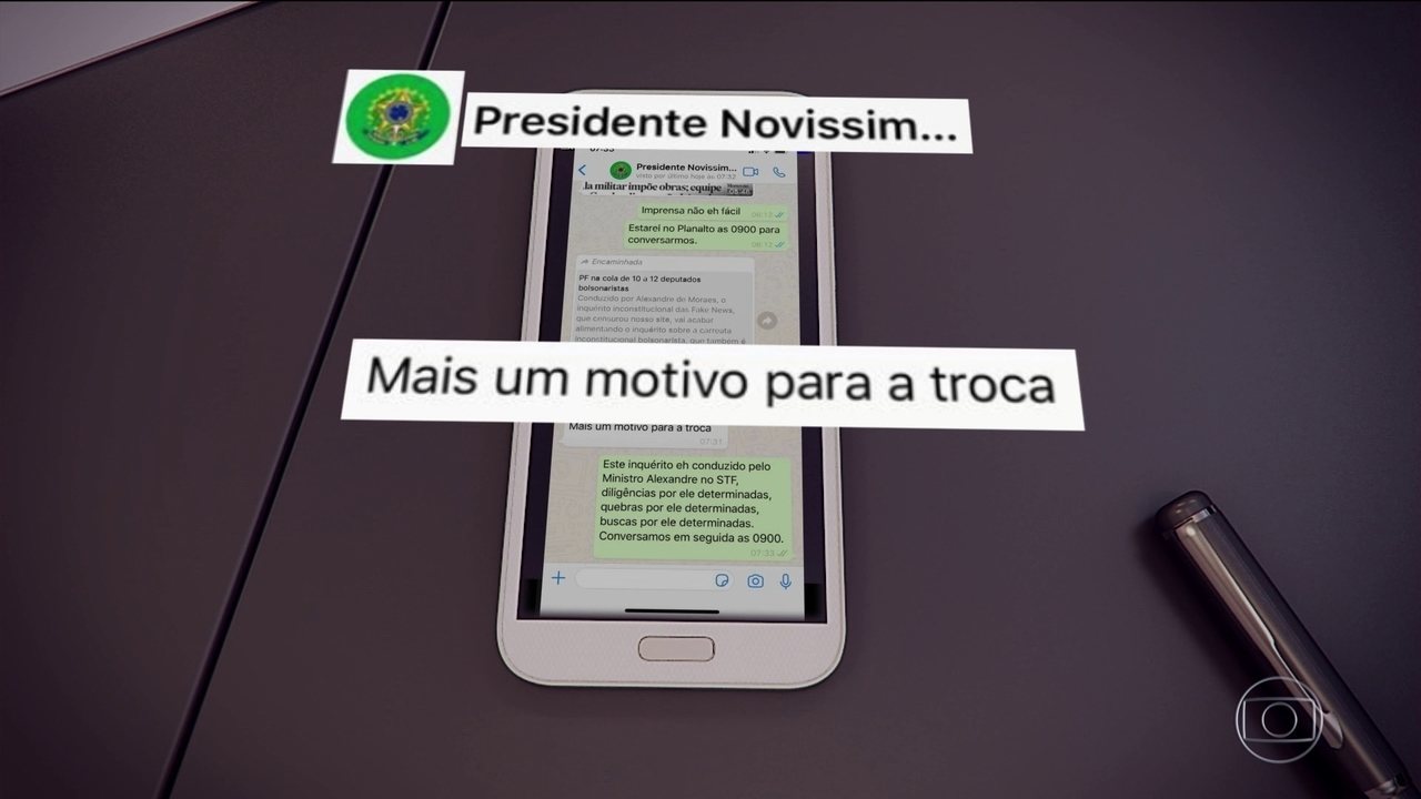 VÍDEO: Moro exibe mensagens em que Bolsonaro cobra mudança na PF; assista