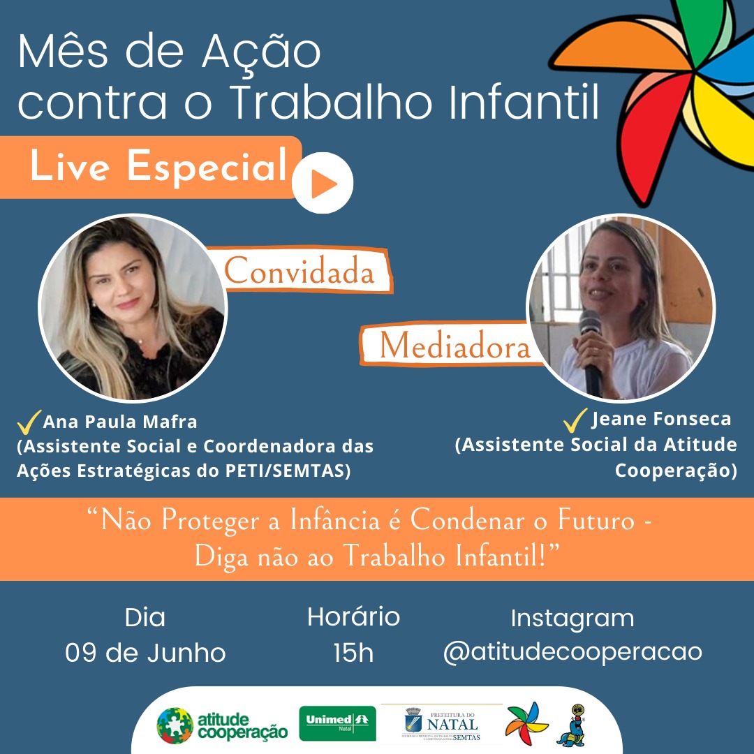 Live promove proteção à infância no mês de Combate ao Trabalho Infantil