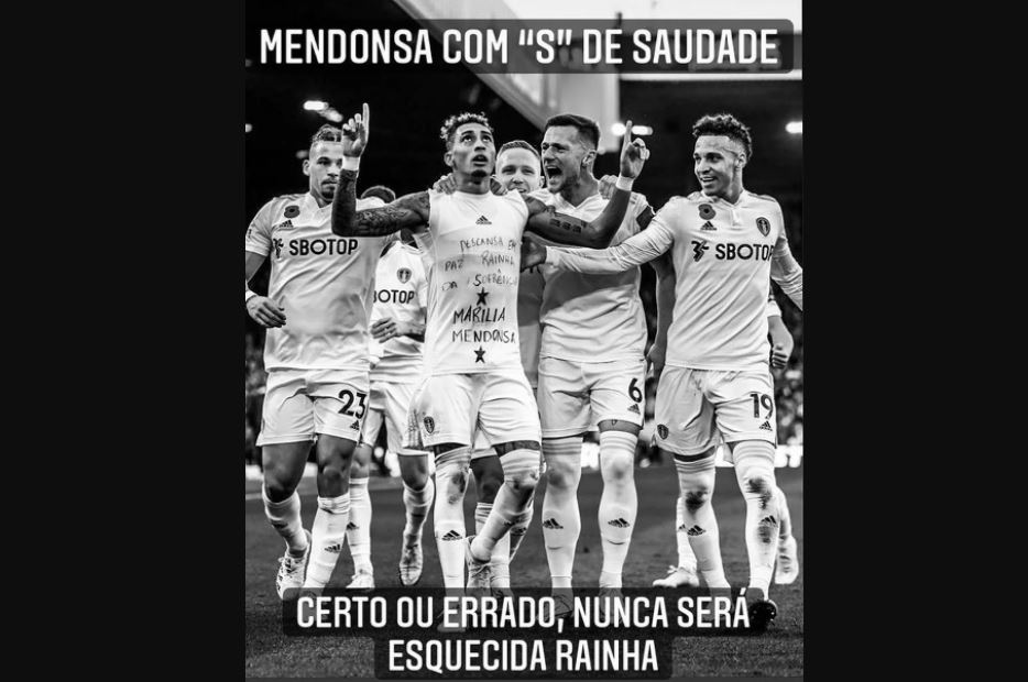 Raphinha brinca sobre erro de grafia em homenagem a Marília Mendonça: "'S' de saudade"
