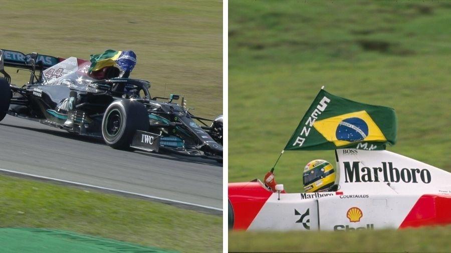 Fórmula 1: Hamilton vence em São Paulo, pega bandeira do Brasil e homenageia Senna