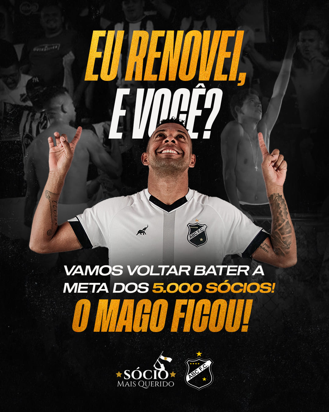 ABC anuncia permanência de Wallyson e lança camisa para arrecadar recursos