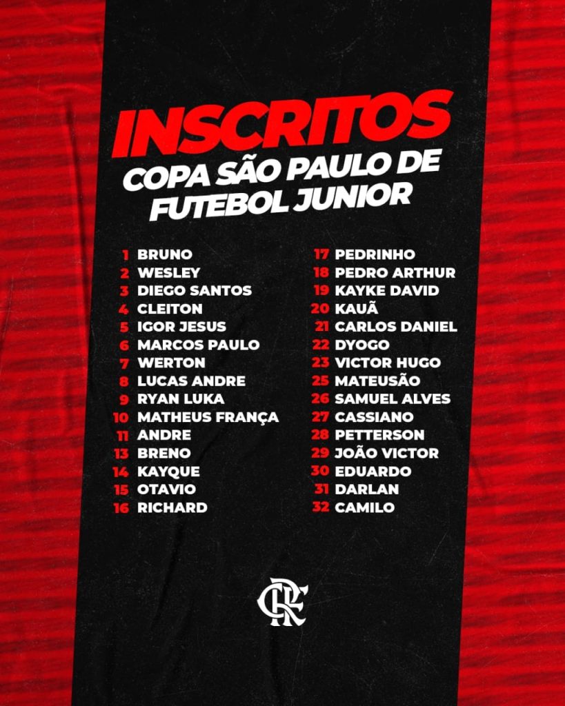 Grupo LGBTQIA+ cobra explicações do Flamengo por não usar a camisa 24 na Copa SP de Juniores
