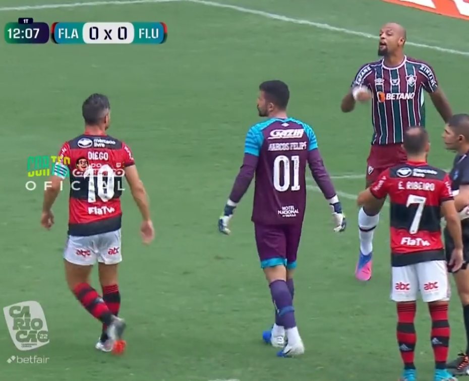 VÍDEO: Felipe Melo provoca Diego Ribas durante Fla x Flu: "você é meu vice"