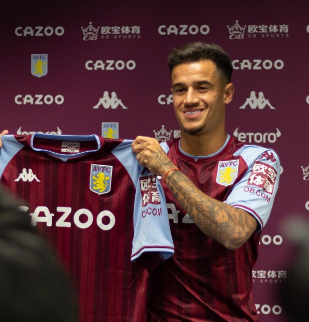 Clube inglês oficializa contratação em definitivo de Coutinho até 2026