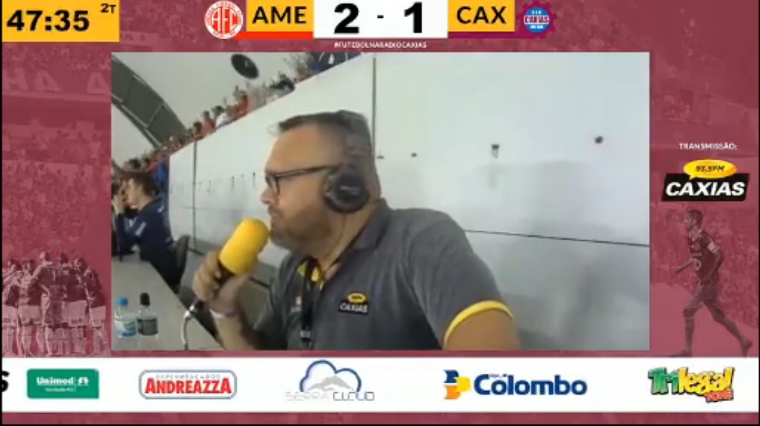 VÍDEO: Narrador de Caxias do Sul "paralisa" com gol do acesso do América; ASSISTA
