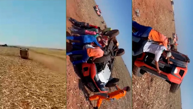 Ator de "Pantanal" participa do Rally dos Sertões e capota com carro