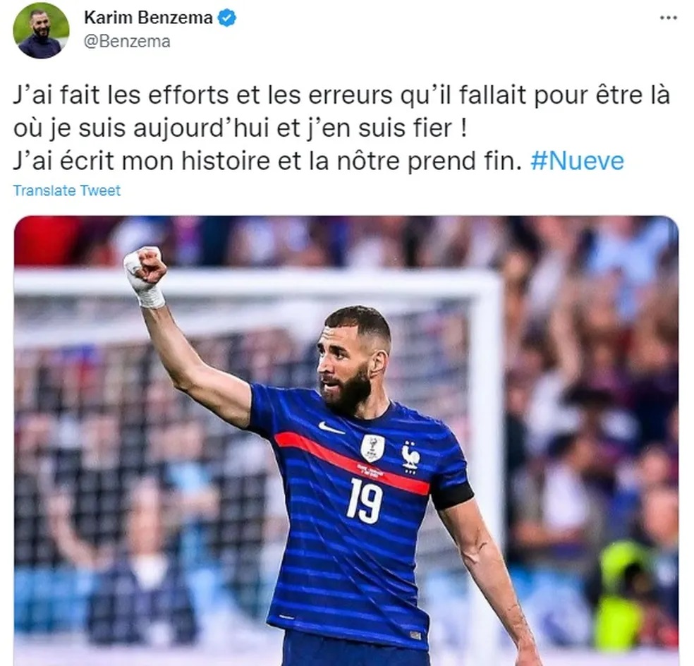 Benzema indica adeus à Seleção Francesa: "Escrevi minha história, e a nossa chega ao fim"