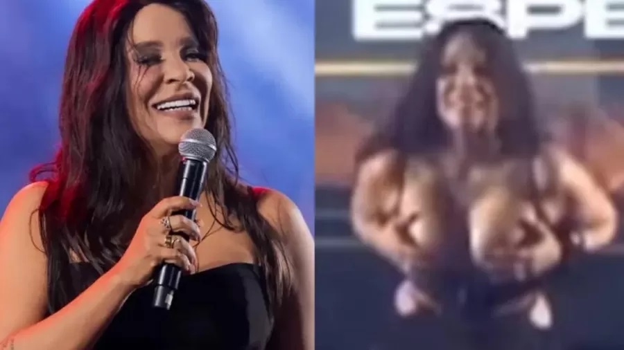 Silvânia, do Calcinha Preta, surpreende ao mostrar os seios durante show