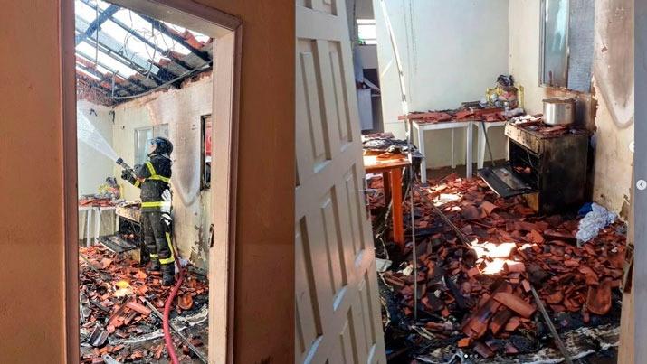 Casa pega fogo durante troca de botijão de gás em Mossoró